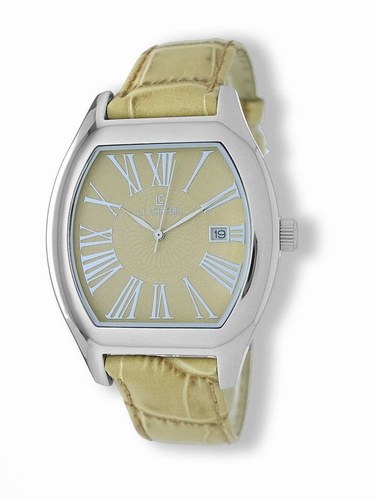 Le Chateau, Women&#39;s Leather Band Watch w/Textured Dial-13205l_cream_dial