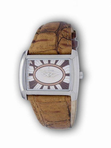 Le Chateau, Women&#39;s Leather &quot;Extravagant&quot; w/Textured dial -14006m_wht_tanband