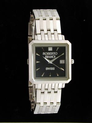 Bianci, Men&#39;s All Steel Square W/date-1809mblk