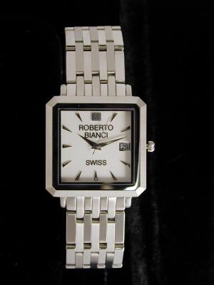 Bianci, Men&#39;s All Steel Square W/date-1809mwht