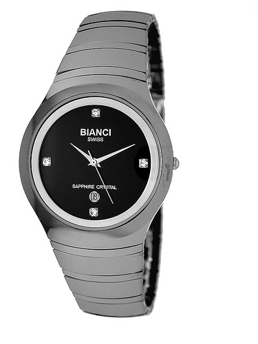 Bianci, &quot;&quot;Condezza&quot;&quot; Men&#39;s Watch All Tungsten w/Sapphire Crystal-16955m_blk
