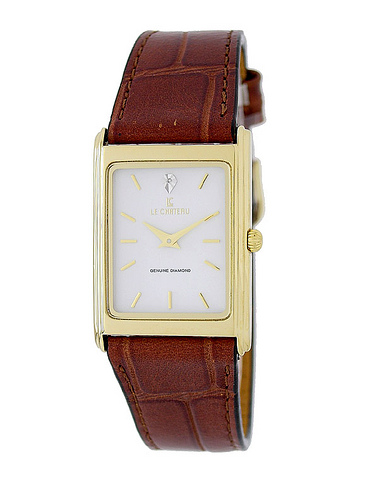 Le Chateau, Men&#39;s Classic Watch w/Genuine Diamond-1131m_wht