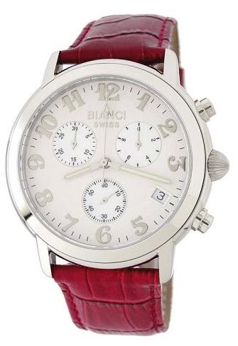 Bianci, Swiss Chronograph With Date-1822chrmwhtfaceredband
