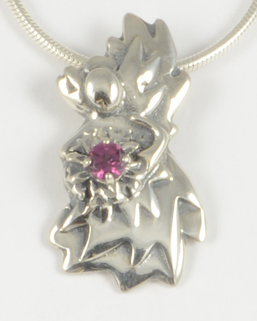 2009 Louisa Gemstone Angel with Pink Garnet