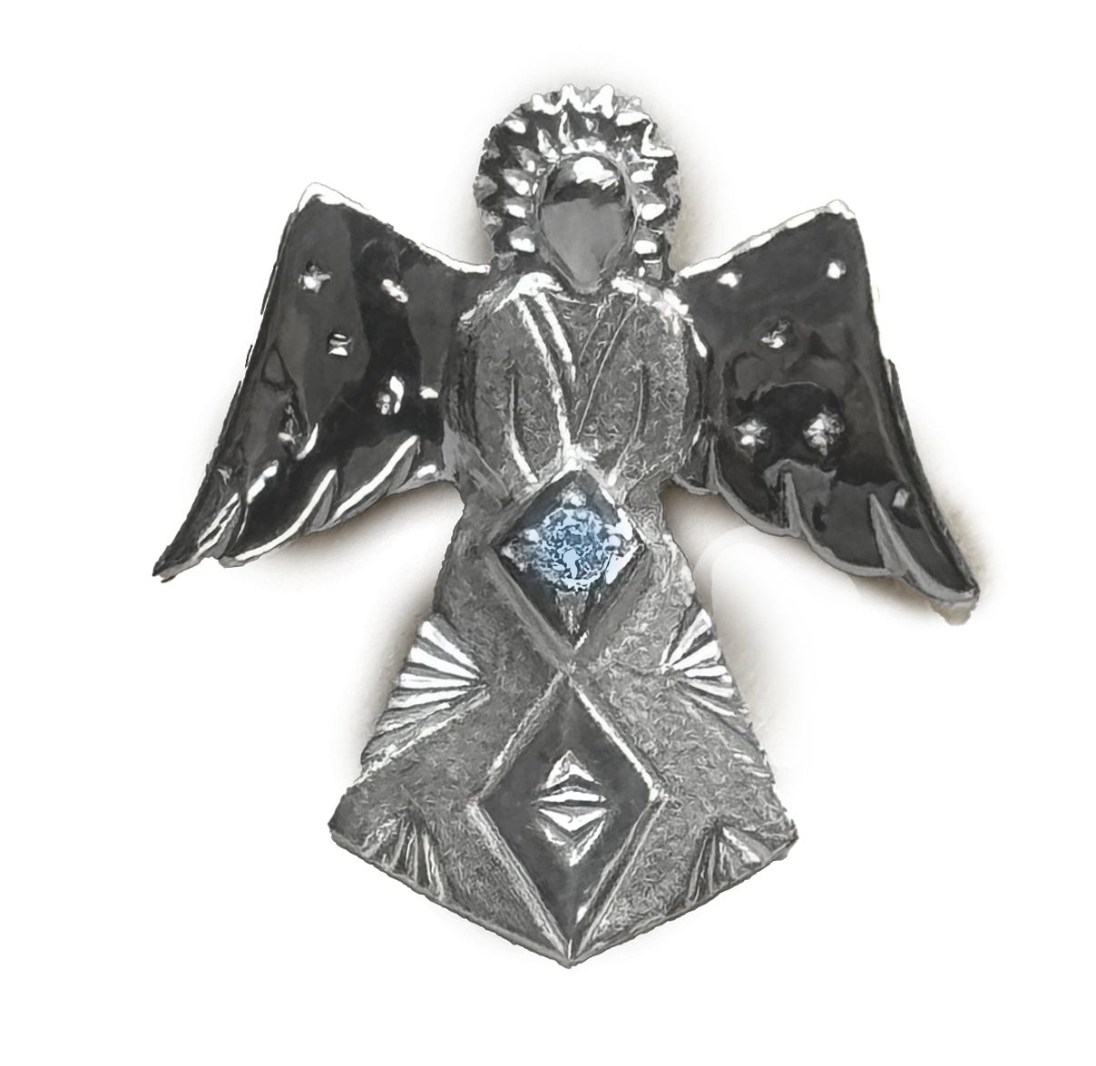 2024 Aurora Gemstone Angel with a Lab-Grown Blue Diamond