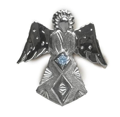2024 Aurora Gemstone Angel with a Lab-Grown Blue Diamond 2024 Aurora Gemstone Angel with a Lab-Grown Blue Diamond