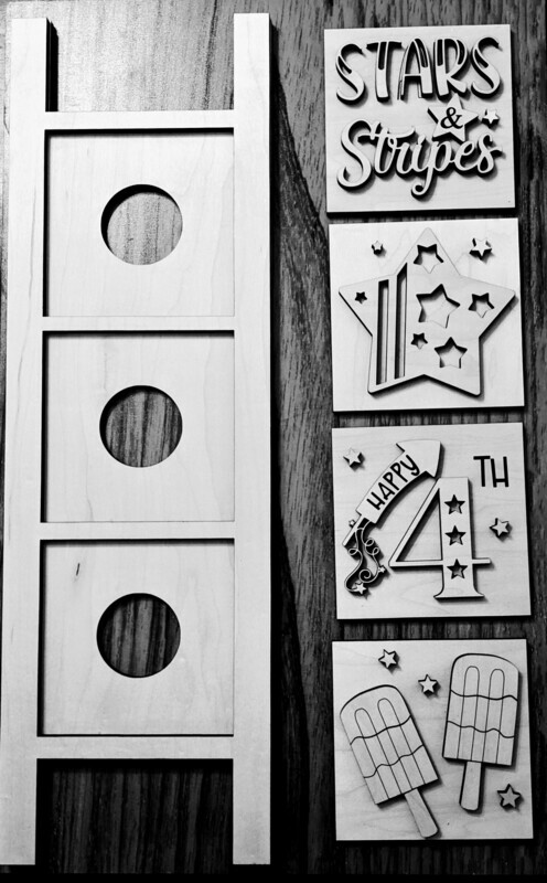 DIY Set of Mini Leaning Ladder Tiles (ladder optional)