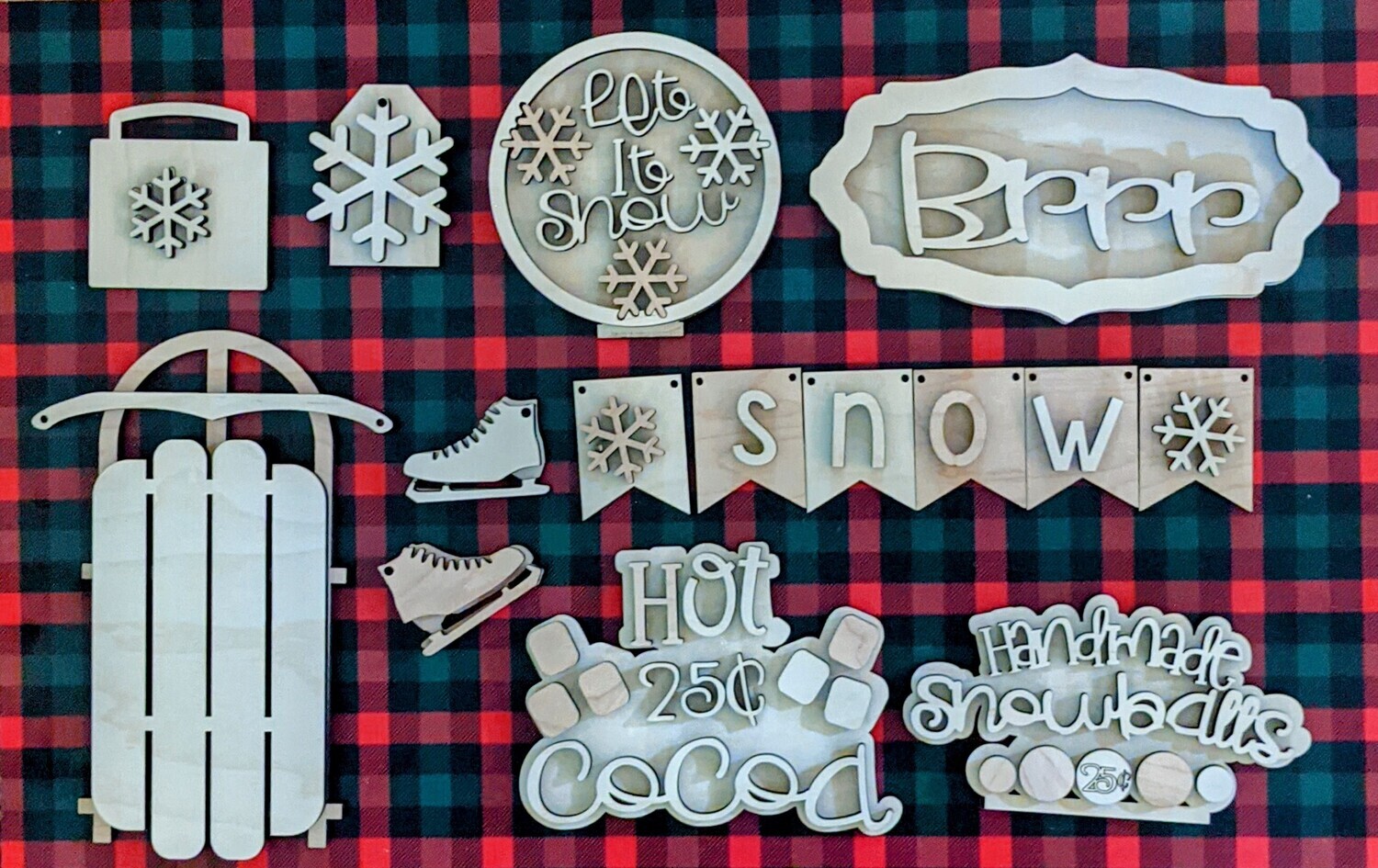 DIY Winter Tiered Tray Decor Set