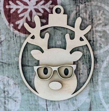 DIY Reindeer w/Glasses Ornament