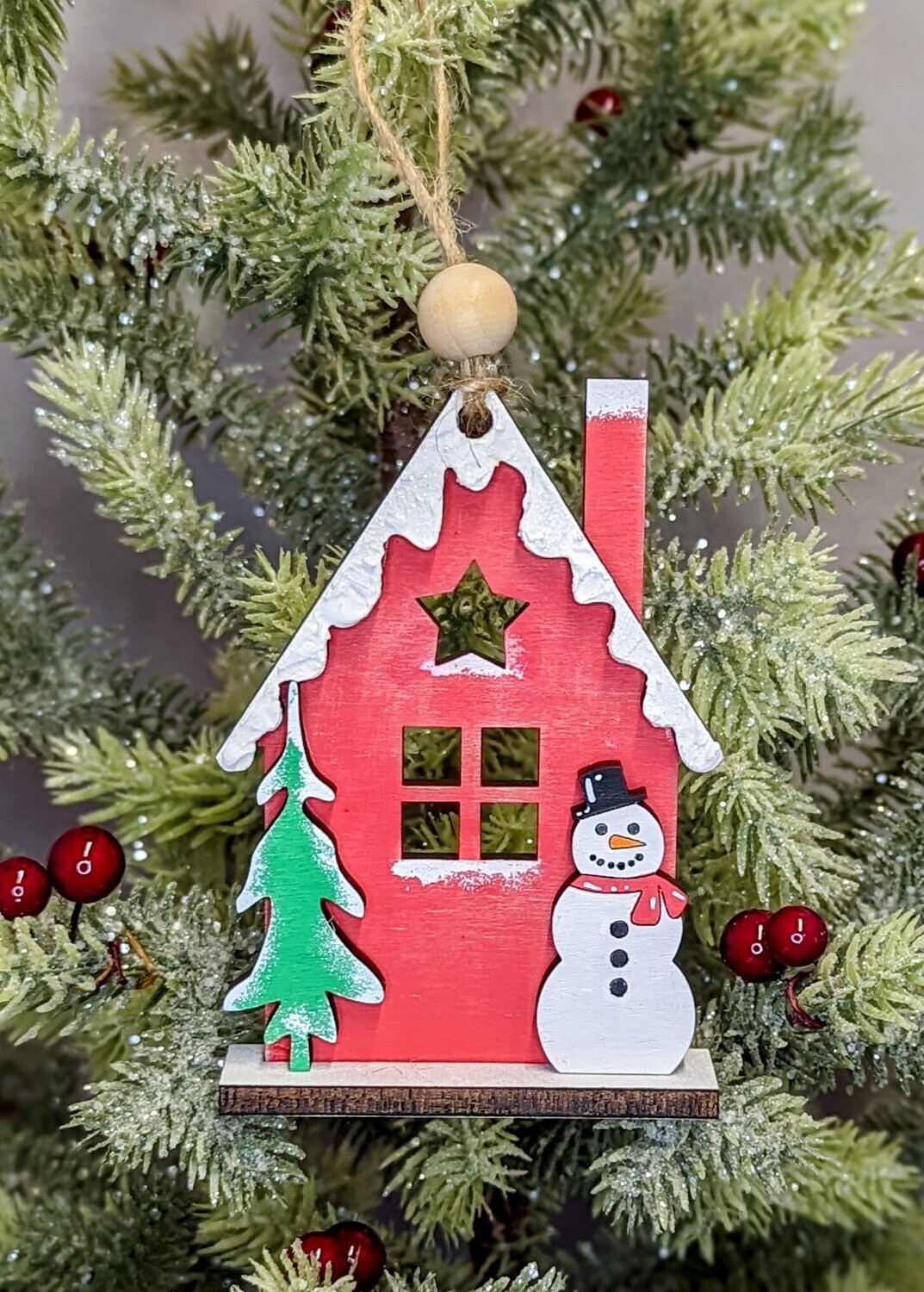 DIY Rustic House Ornament (Snowman or Reindeer)