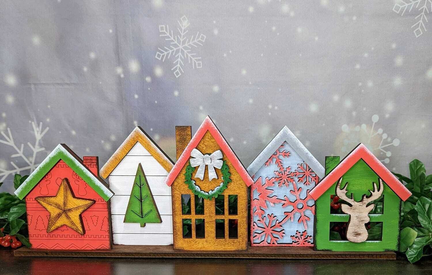 DIY Christmas House Centerpiece (3 piece or 5 piece)