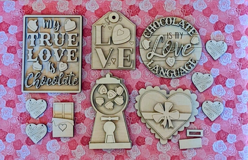 DIY Love and Chocolate Valentines Day Tiered Tray Set