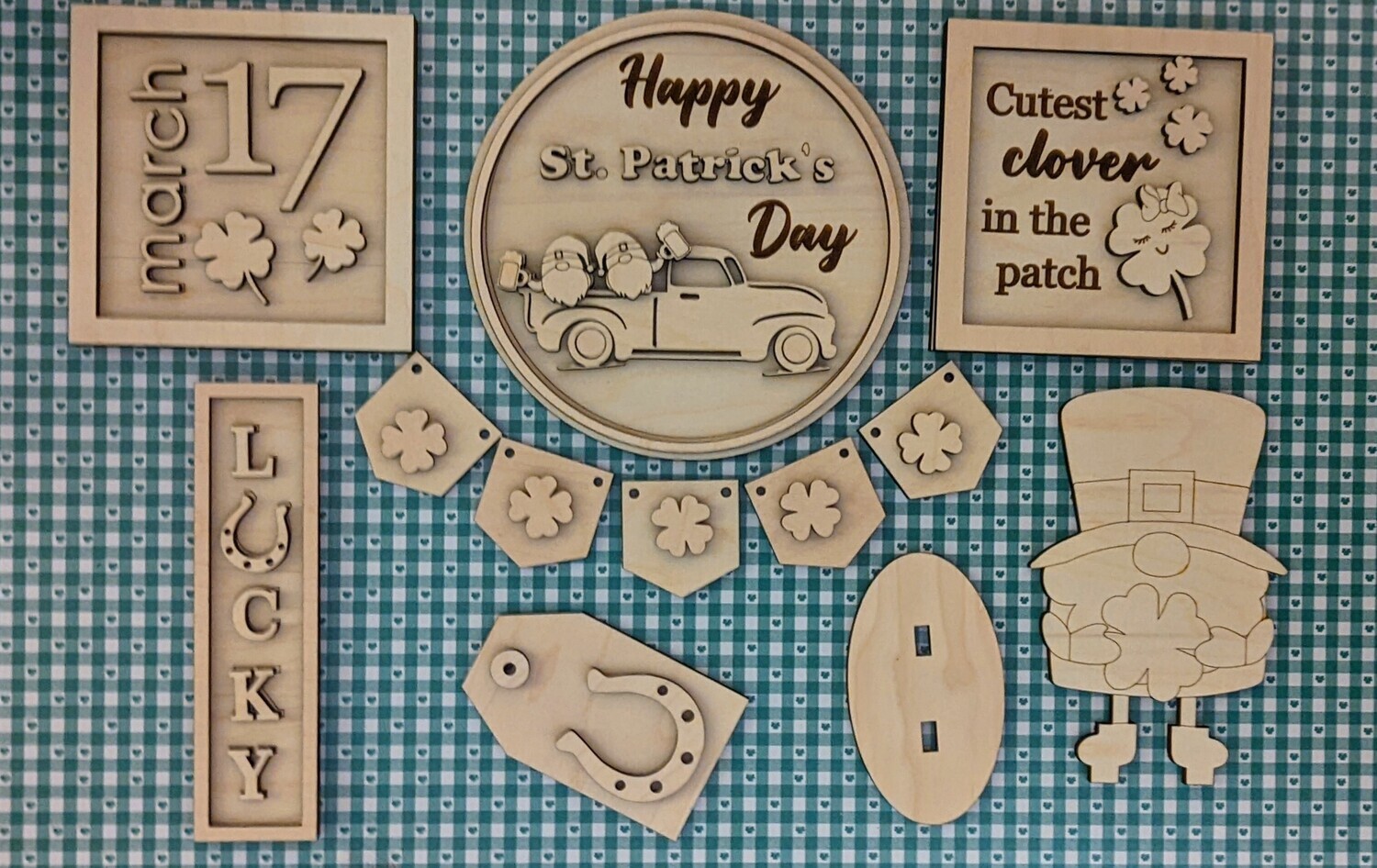 DIY Happy St. Patricks Day Tiered Tray Set