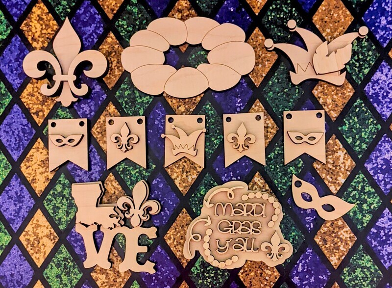 DIY Mardi Gras Tiered Tray Set