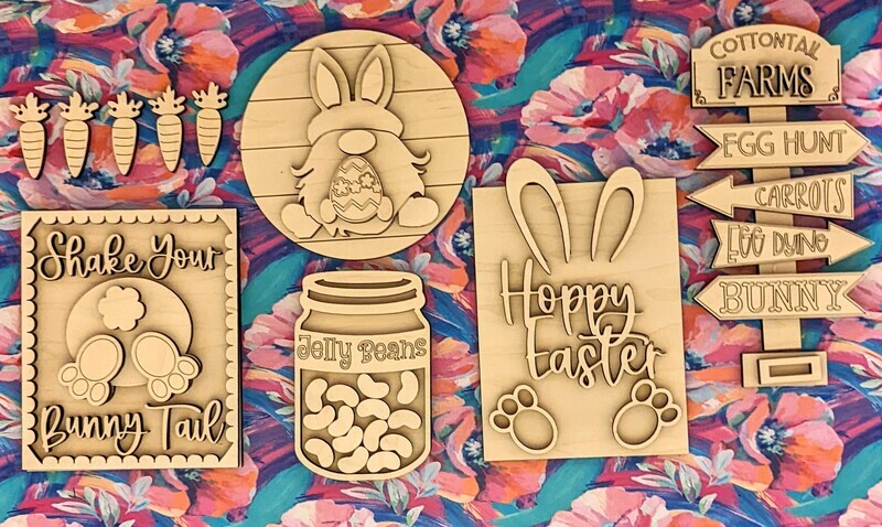 DIY Bunny Easter Tiered Tray Set