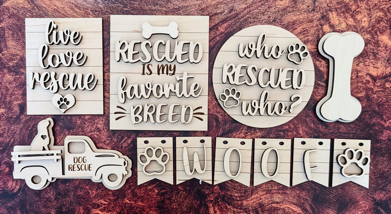 DIY Rescue Dog Tiered Tray Set