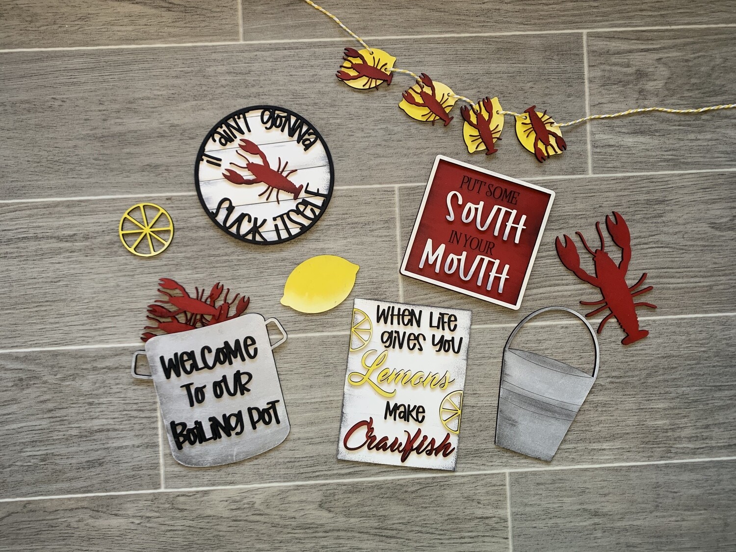 DIY Crawfish Boil Tiered Tray Set (Unpainted/Unglued)