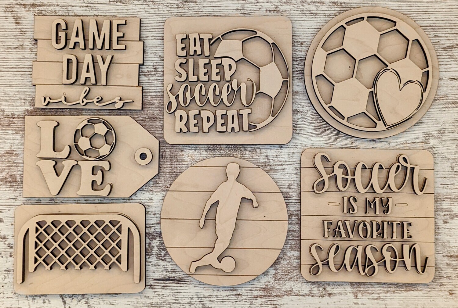 ​DIY Soccer Tiered Tray Set (Unpainted/Unglued)