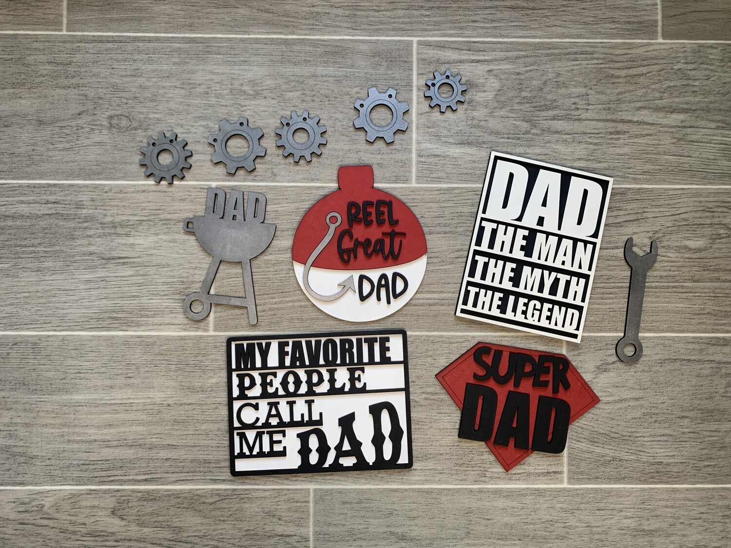 DIY Dad Tiered Tray Set (Unpainted/Unglued)