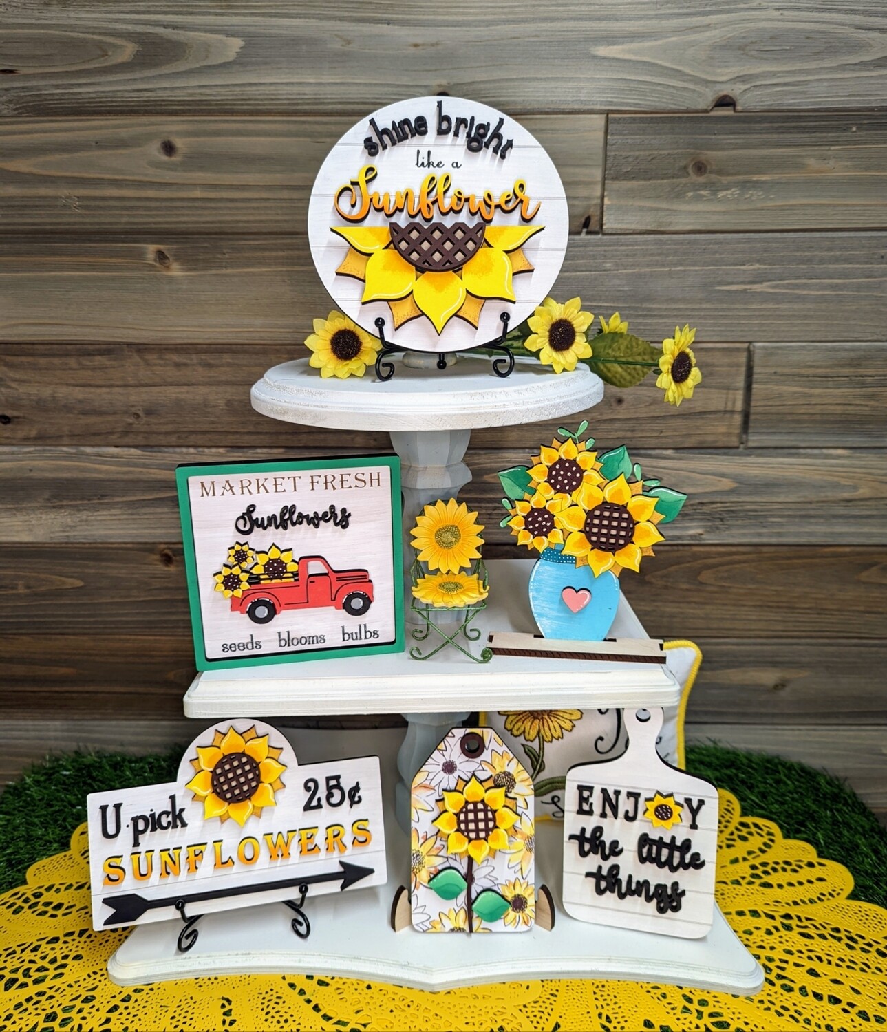 DIY New Sunflowers 2022 Tiered Tray Set