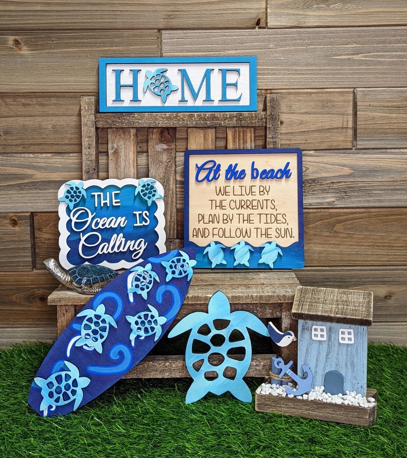DIY Sea Turtle Tiered Tray Set