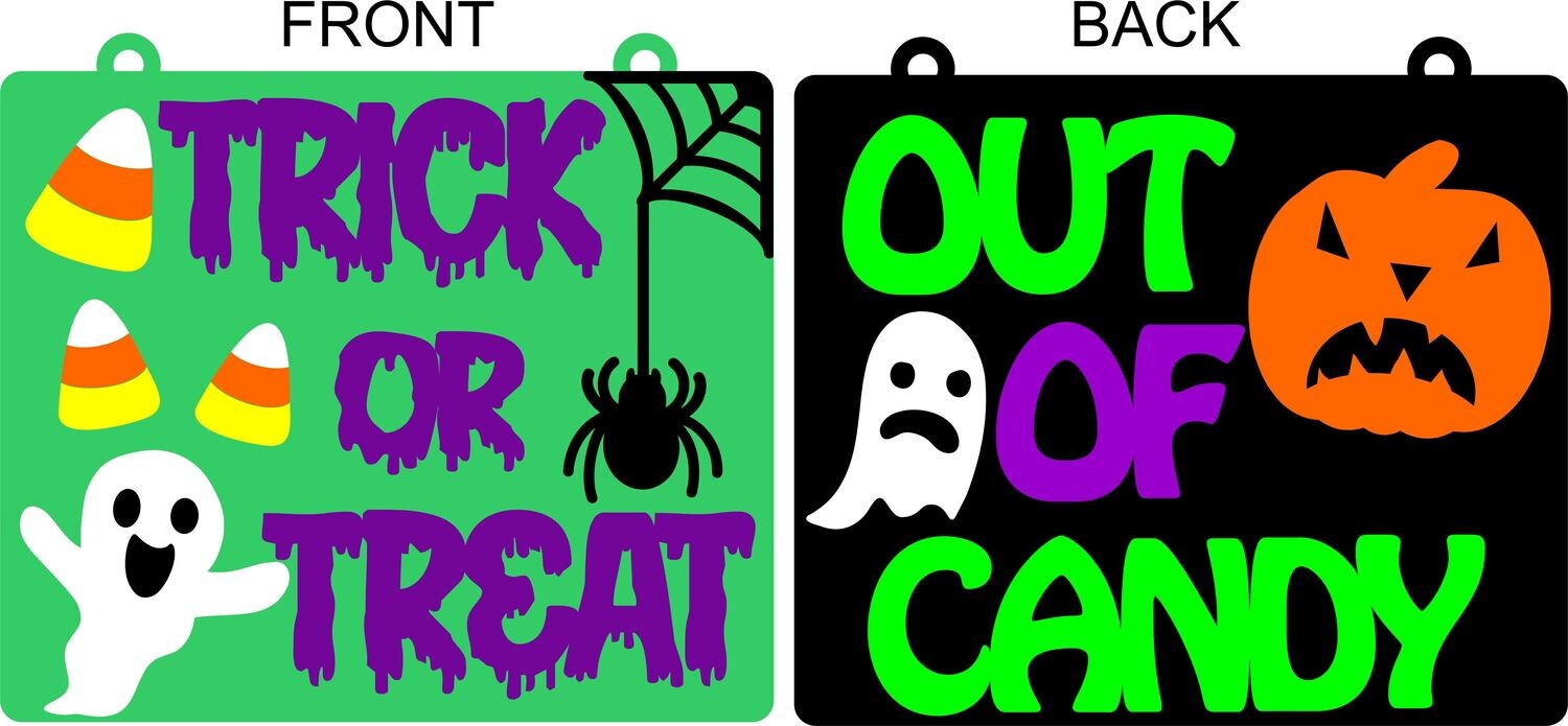 DIY Reversible Trick or Treat Sign (Unpainted/Unglued)