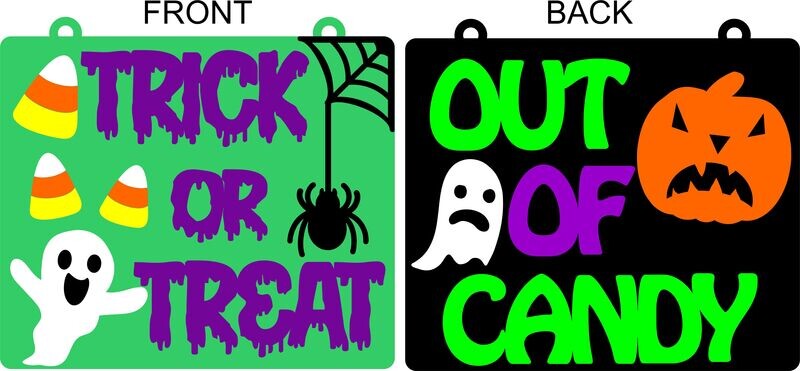 DIY Reversible Trick or Treat Sign (Unpainted/Unglued)