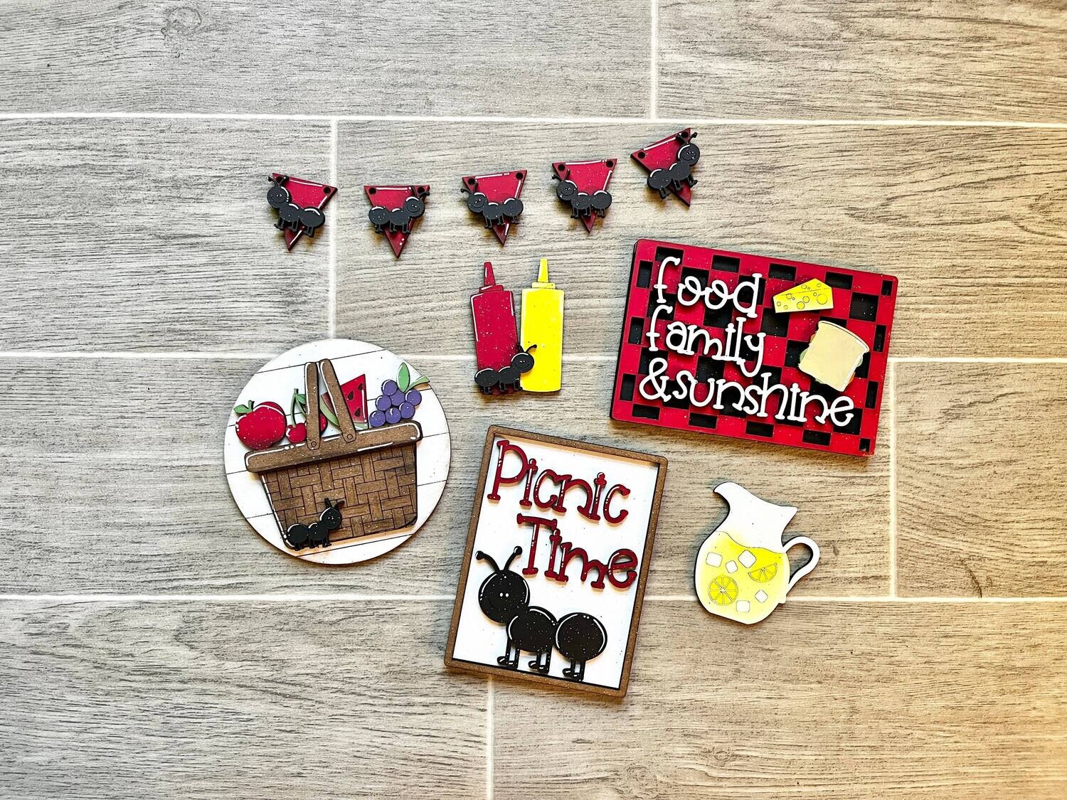 ​DIY Picnic Time Tiered Tray Set (Unpainted/Unglued)