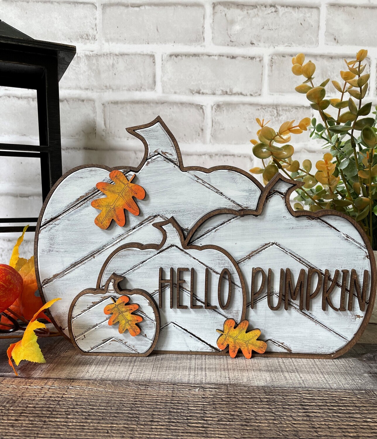 DIY Chevron Standing Pumpkins