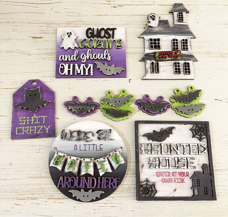 DIY Halloween Bat Tiered Tray Set