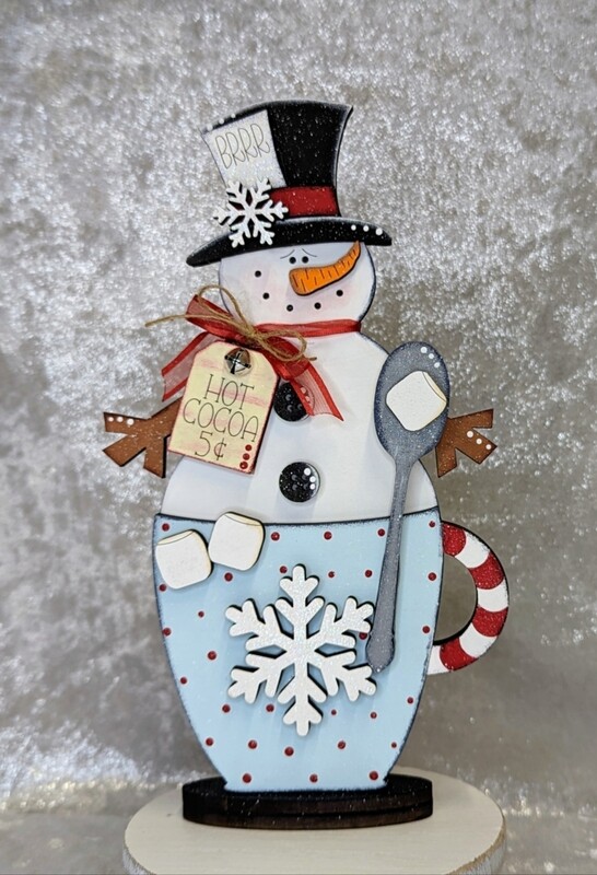 DIY ​Hot Cocoa Mug Snowman Shelf Sitter(Unpainted/Unglued)