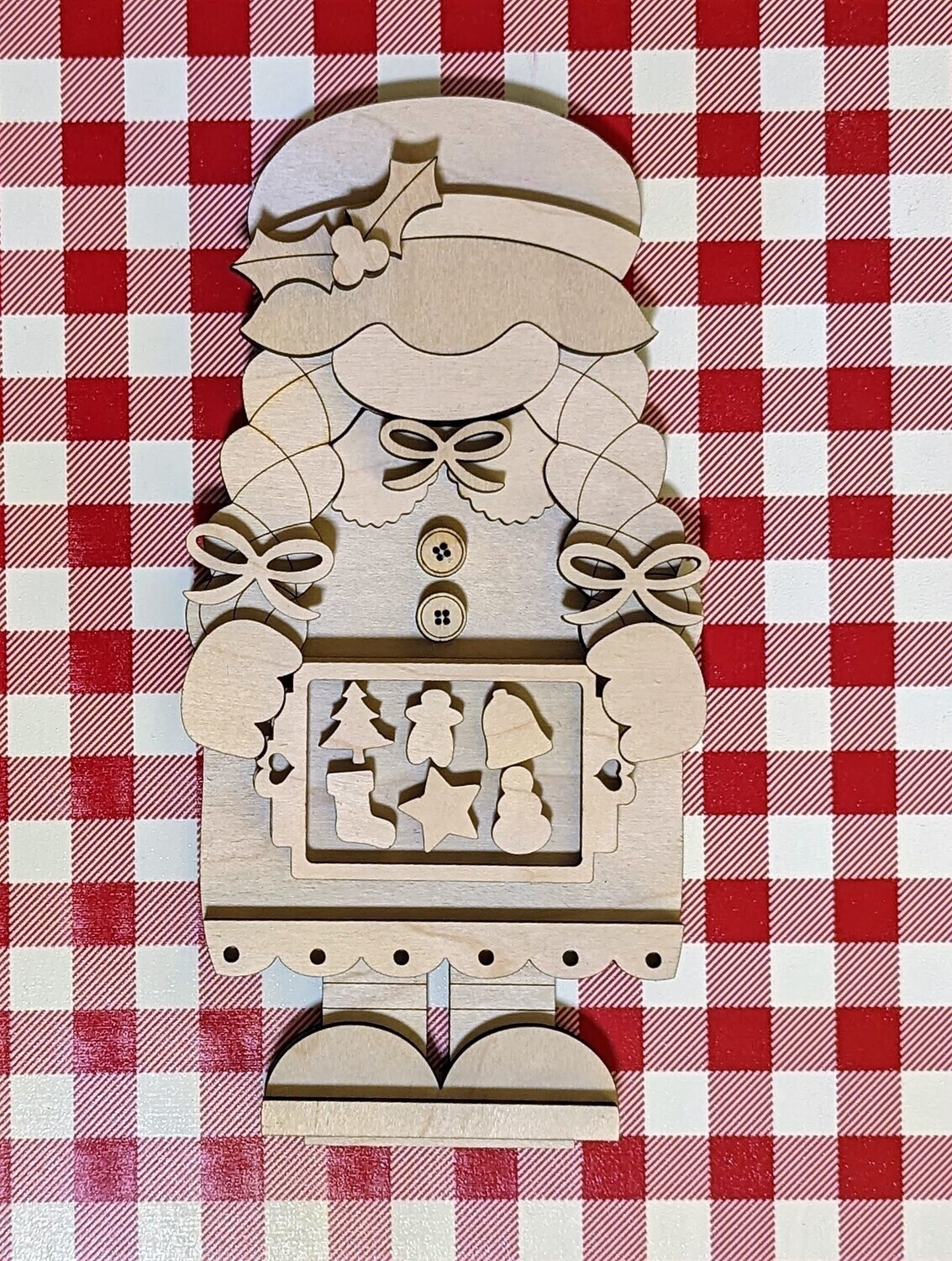 DIY Mrs Claus Gnome Shelf Sitter (Unpainted/Unglued)