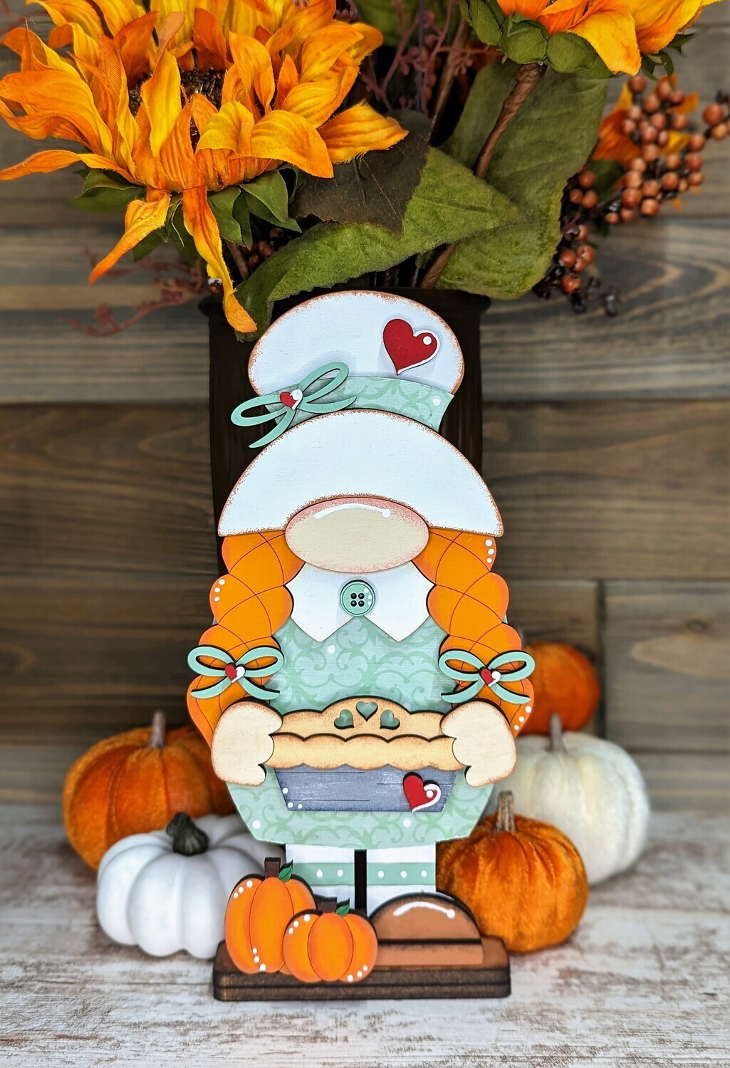 ​DIY Girl Fall Pilgrim Gnome Shelf Sitter (Unpainted/Unglued)