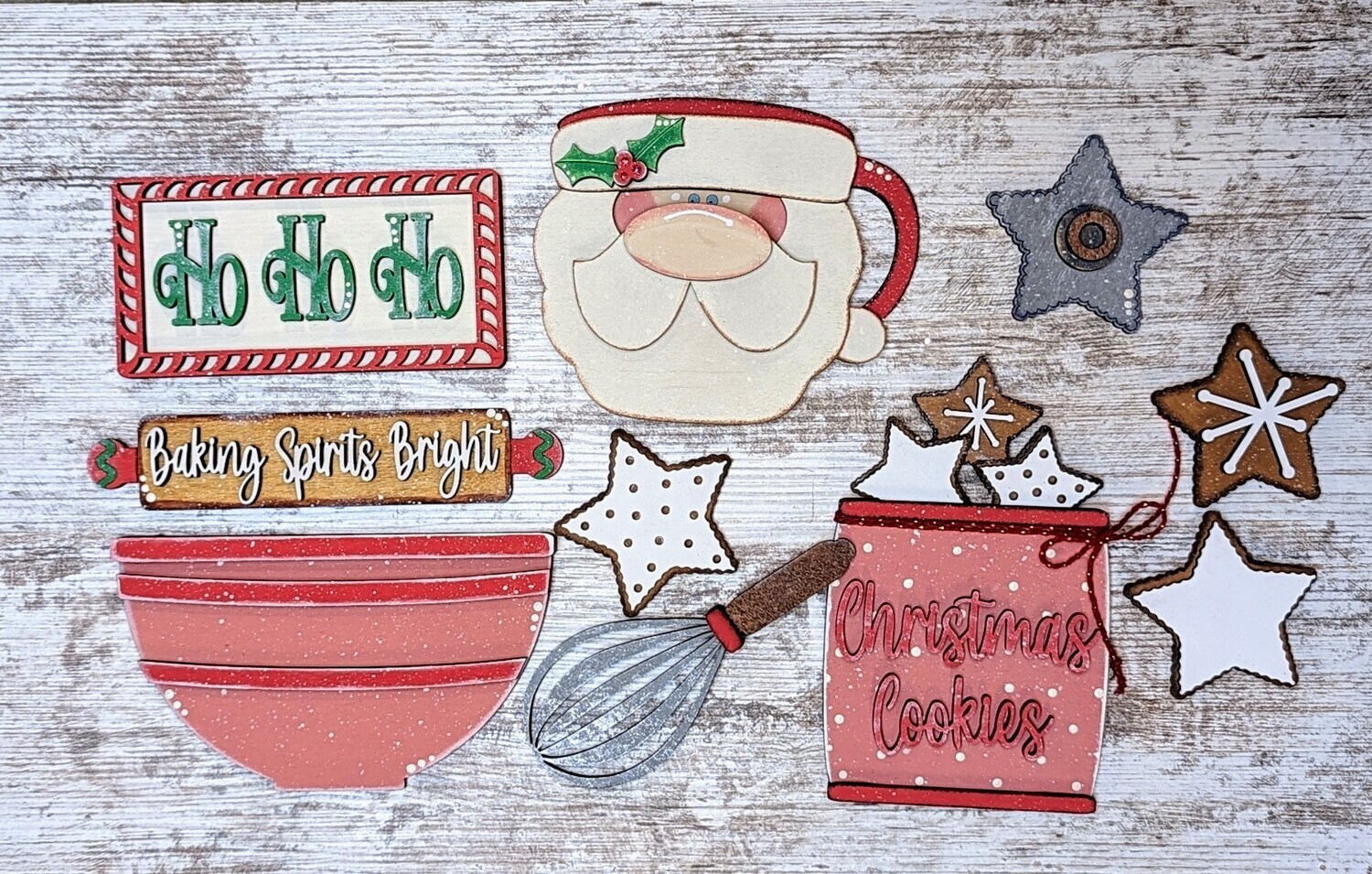 DIY Vintage Santa Christmas Tiered Tray Set (Unpainted/Unglued)