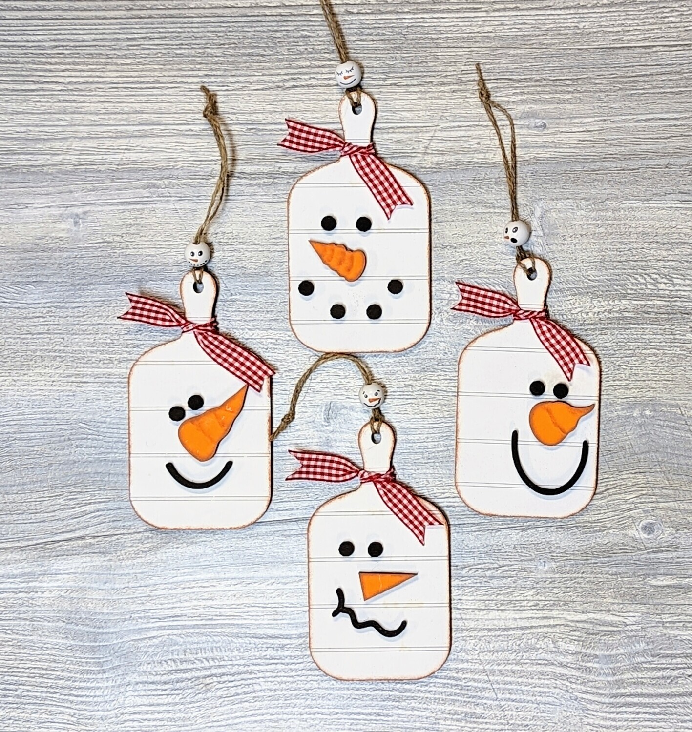 DIY Snowman Board Ornaments (Set of 4 - Unpainted/Unglued)