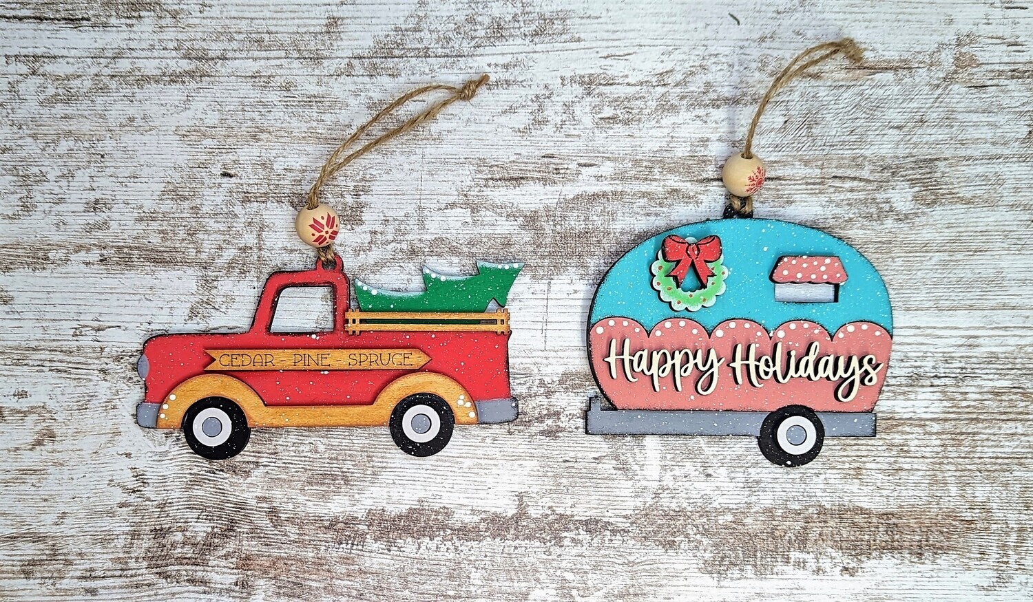 ​DIY Truck and Camper Ornaments (Unpainted/Unglued)