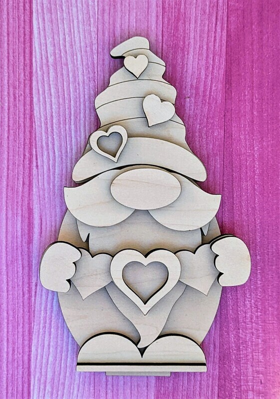 DIY Valentine Standing Gnome Shelf Sitter (Unpainted/Unglued)