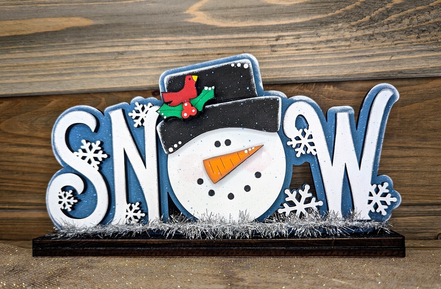 DIY Snow (Snowman) Word Shelf Sitter (Unpainted/Unglued)