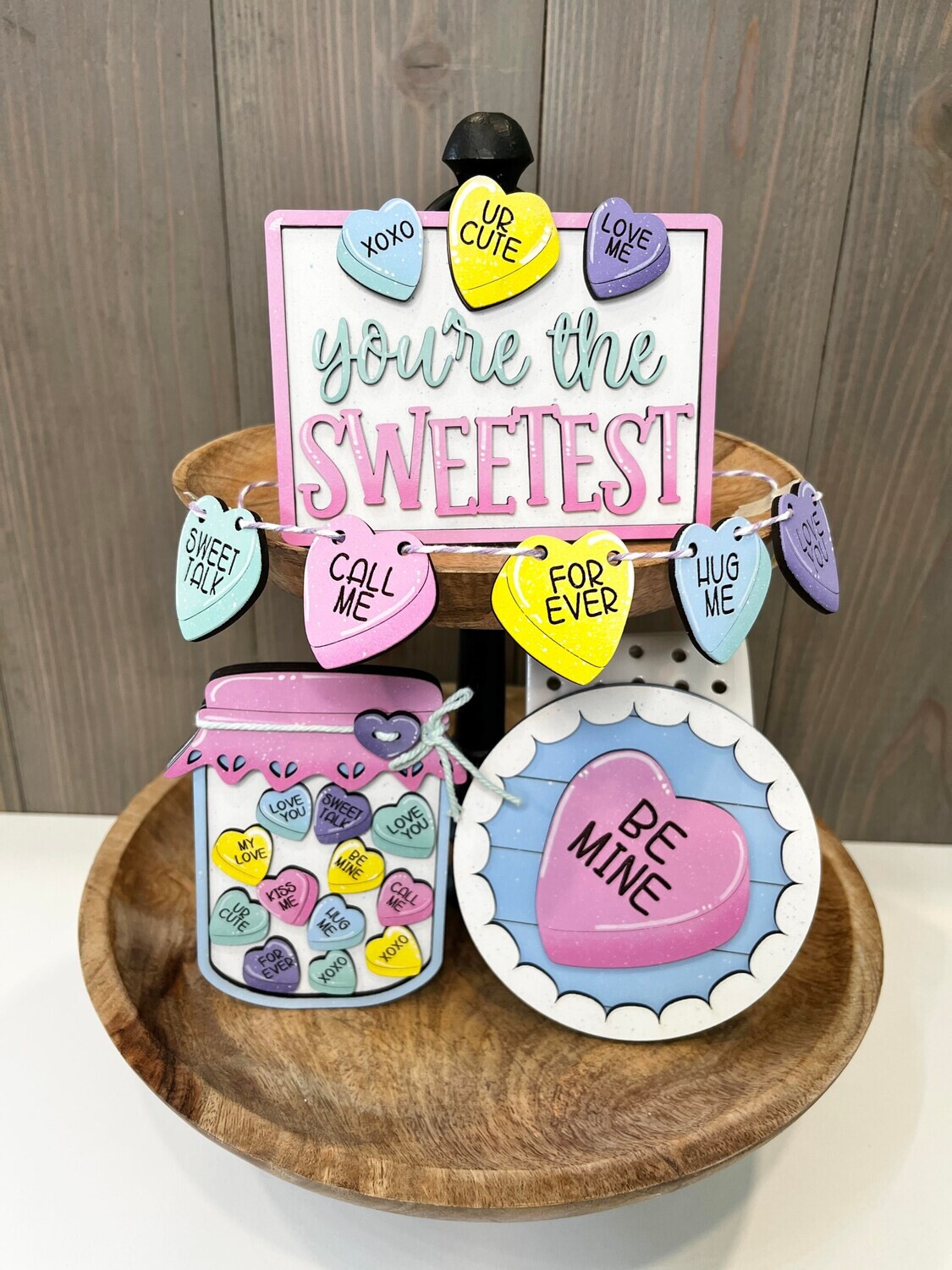 ​DIY Hearts Valentine QE Tiered Tray Set (Unpainted/Unglued)