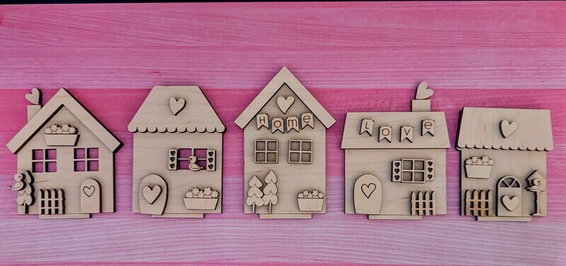​DIY Valentines Standing Houses Shelf Sitter/Centerpiece