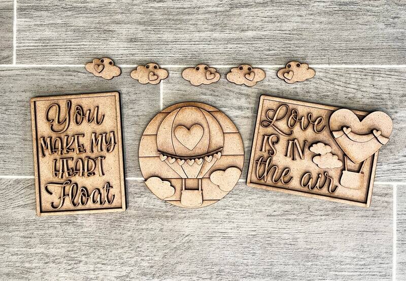​DIY Hot Air Balloon Valentines QE Tiered Tray Set (Unpainted/Unglued)