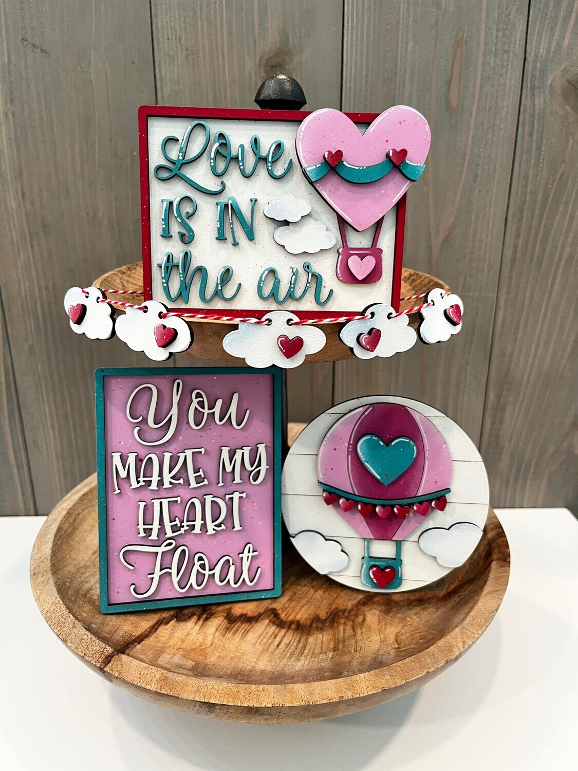​DIY Hot Air Balloon Valentines QE Tiered Tray Set (Unpainted/Unglued)