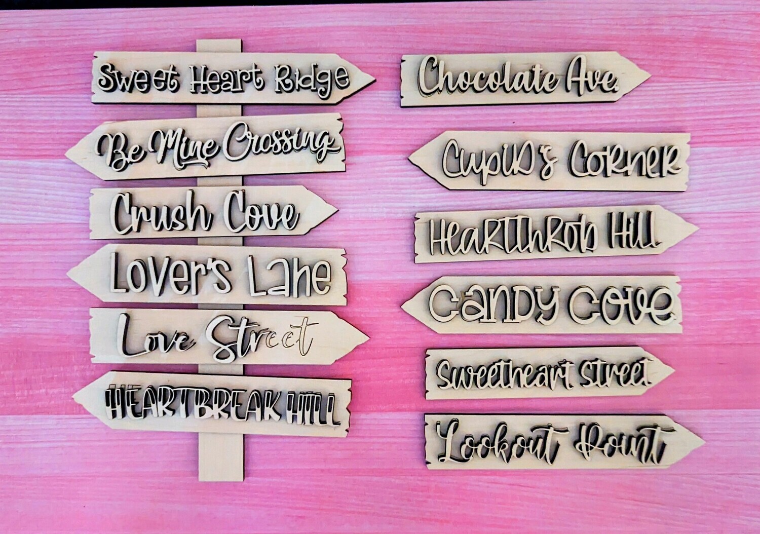 DIY VALENTINES DAY STREET SIGN (Unpainted/Unglued)