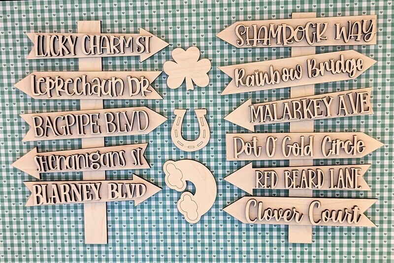 DIY St Patrick&#39;s DAY STREET SIGN (Unpainted/Unglued)