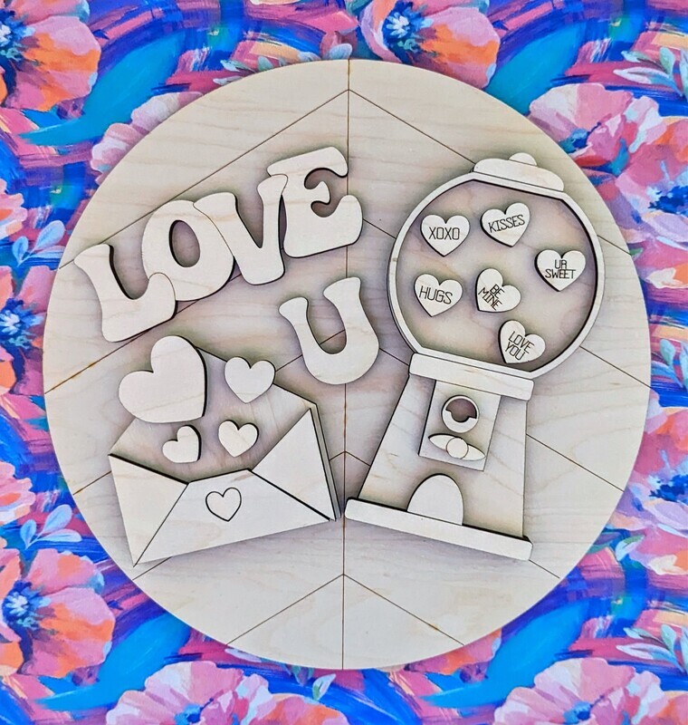 DIY Love U 9&quot; Round (Unpainted/Unglued)