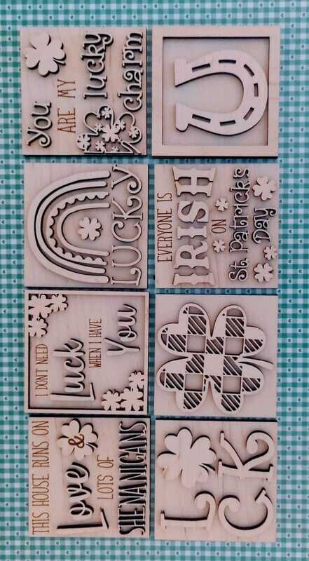 DIY St Patrick&#39;s Day Interchangeable Ladder Tiles (Unpainted/Unglued)