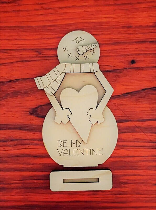 DIY Be My Valentine Snowman (Unpainted/Unglued)