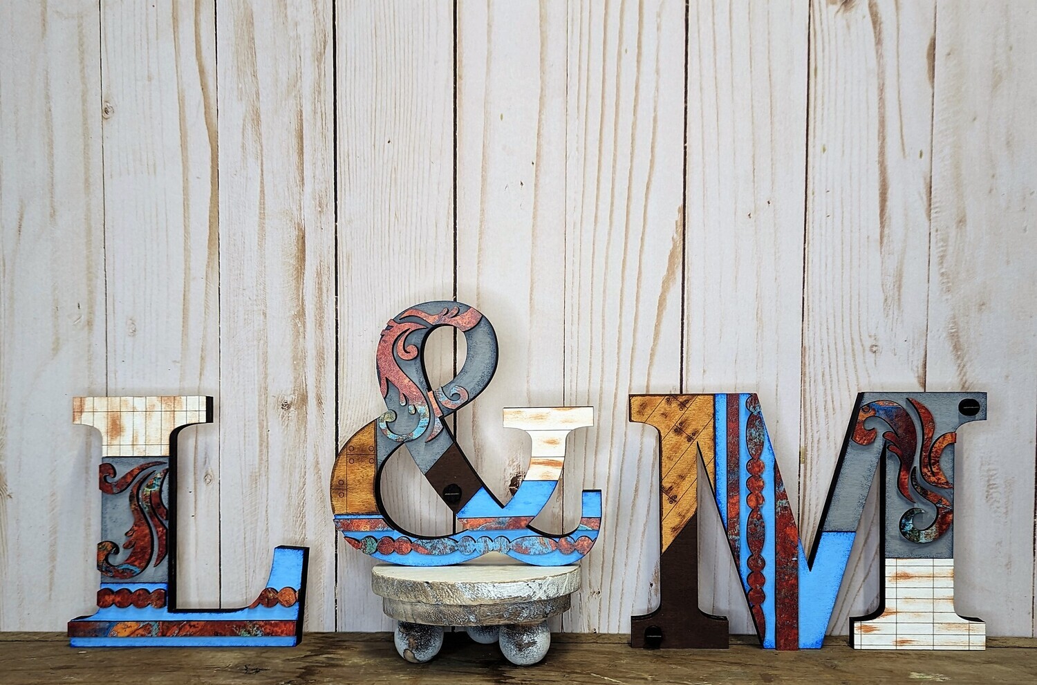 DIY Vintage Rustic Initial Shelf Sitter (Unpainted/Unglued)
