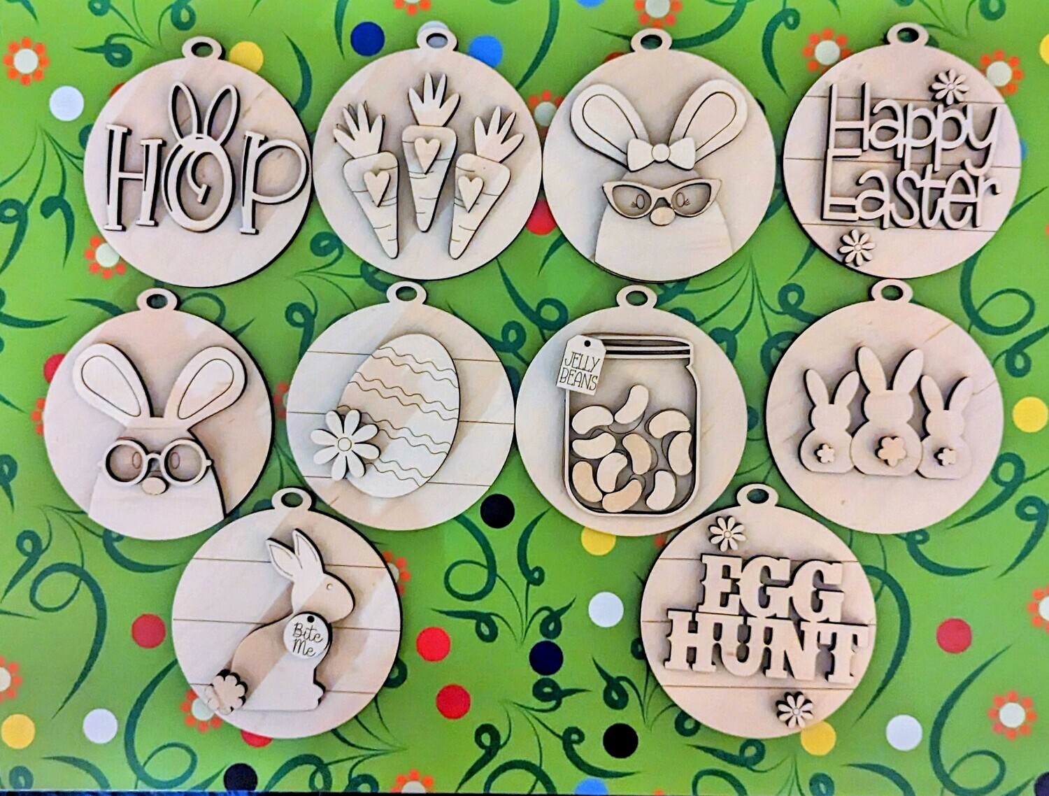 DIY Easter Round Ornaments (Unpainted/Unglued)