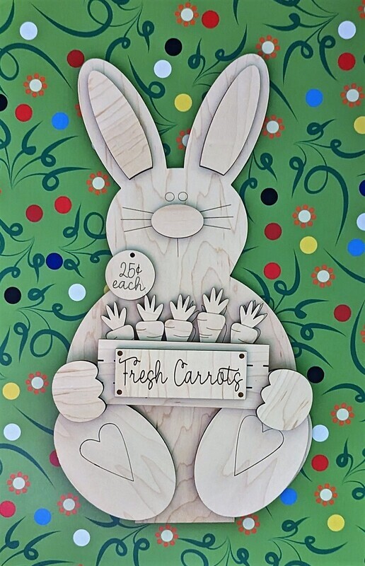 DIY ​Standing Carrot Patch Bunny (Unpainted/Unglued)